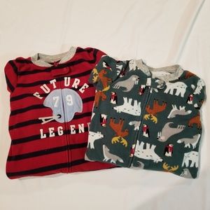 Carters Boys Fleece Footie pajama bundle